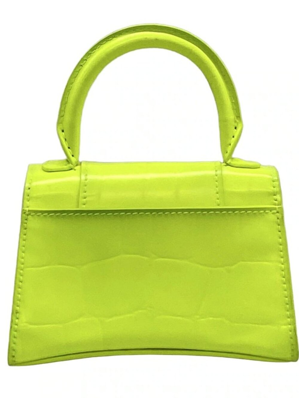 BALENCIAGA Hour Glass 637372 Yellow Green Leather Handbag - Picture 3 of 15
